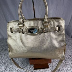 Michael Kors Hamilton Tote Bag Pale Gold Leather Women's Handbag